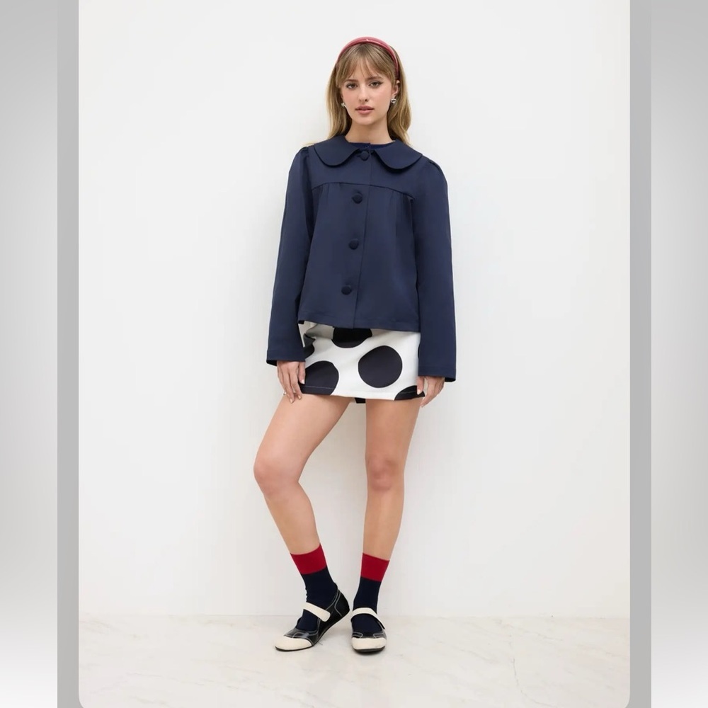 Cider chic PETER PAN COLLAR OVERSIZED TRENCH COAT M AB9-5 - Picture 3 of 12